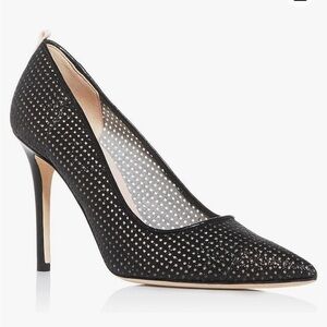 SJP by Sarah Jessica Parker Fishnet Fawn Pumps Shimmer Mesh Pointy Toe Heel 39.5